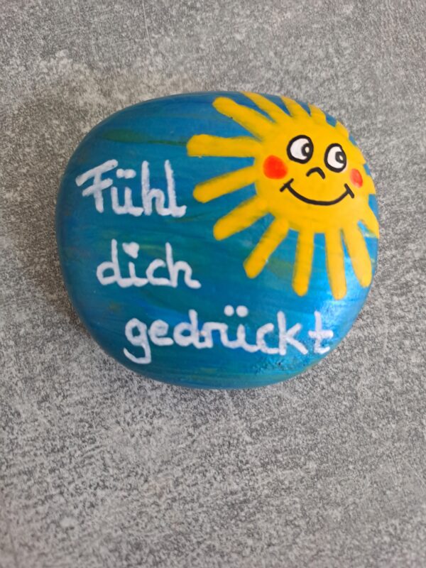 Sonnenstrahlen Spruchstein_Fühl dich gedrückt