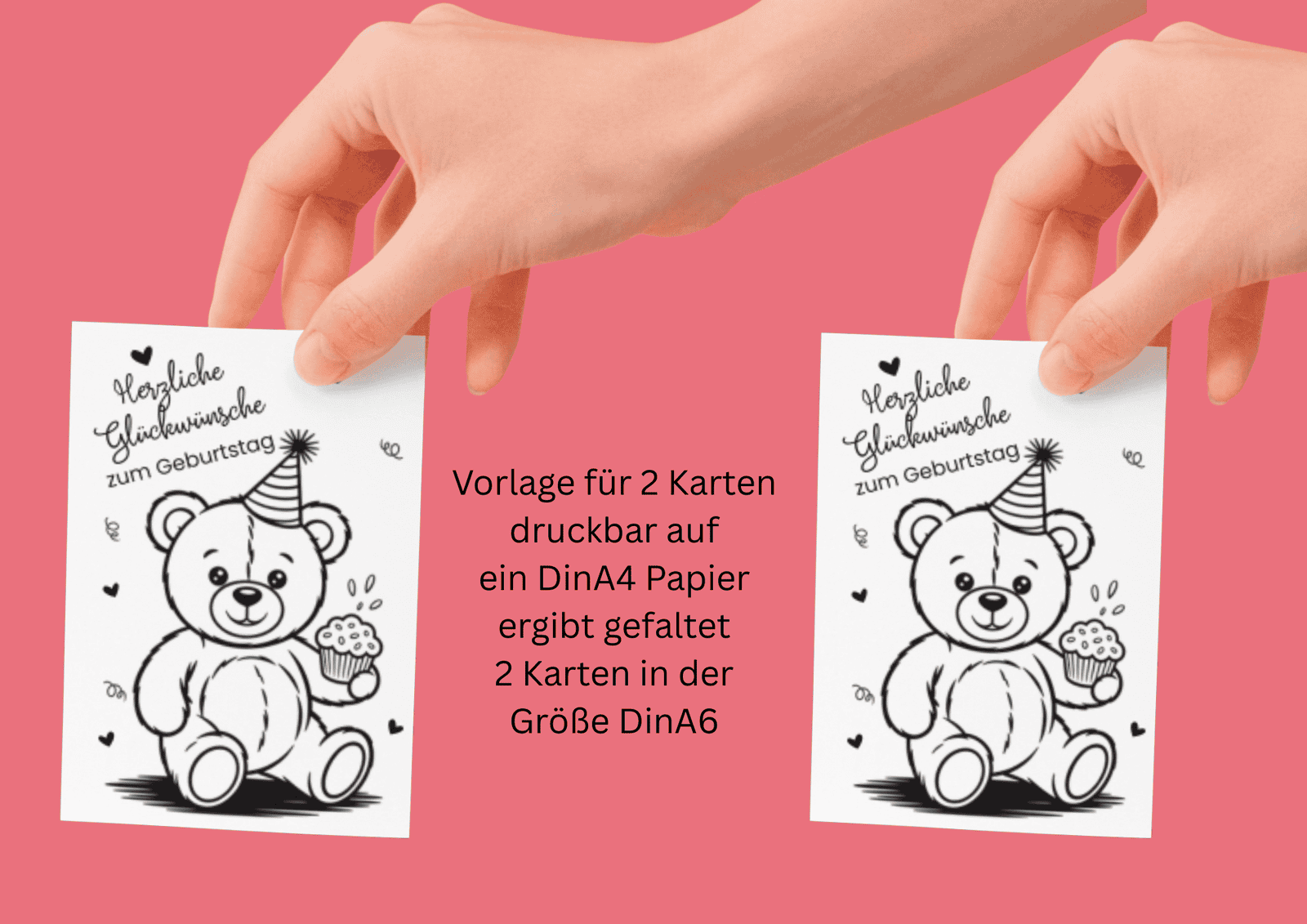 Geburtstagskarte zum Ausdrucken mit Bärenmotiv