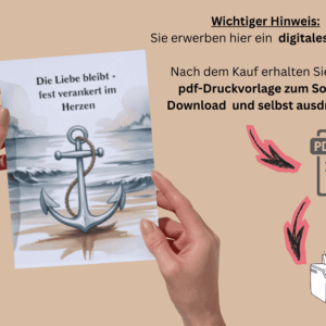 Beileidskarte zum Ausdrucken mit Anker