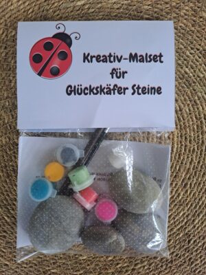 Kreativ-Malset für Glückskäfer-Steine
