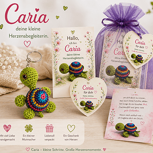 Caria Schildkröte Mutmacher Geschenk mit Herz